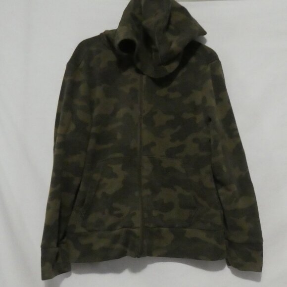 OLD NAVY | medium (8) | Army Green Zip-Up Hooded Sweatshirt | Camo | Camouflage - Picture 2 of 14